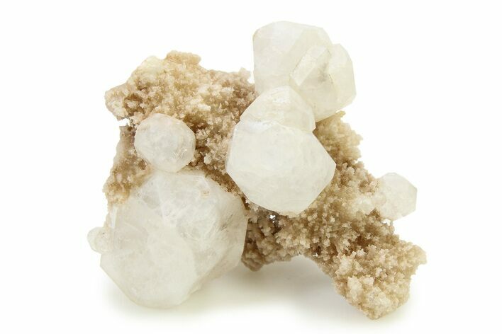 Colorless Trapezohedral Analcime on Druzy Quartz - Argentina #336398